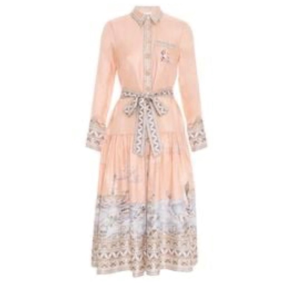 high tide midi shirt dress for woman Zimmermann Floral Shirtdress preppy clothes Zimmermann HIGH TIDE SHIRT MIDI